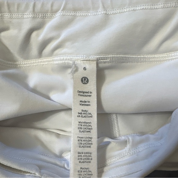 Lululemon White Pace Rival Skirt Size 6 Tall - Picture 3 of 9